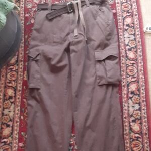 Men's Brown Cargo Pants Raw Blu W34 L331/2